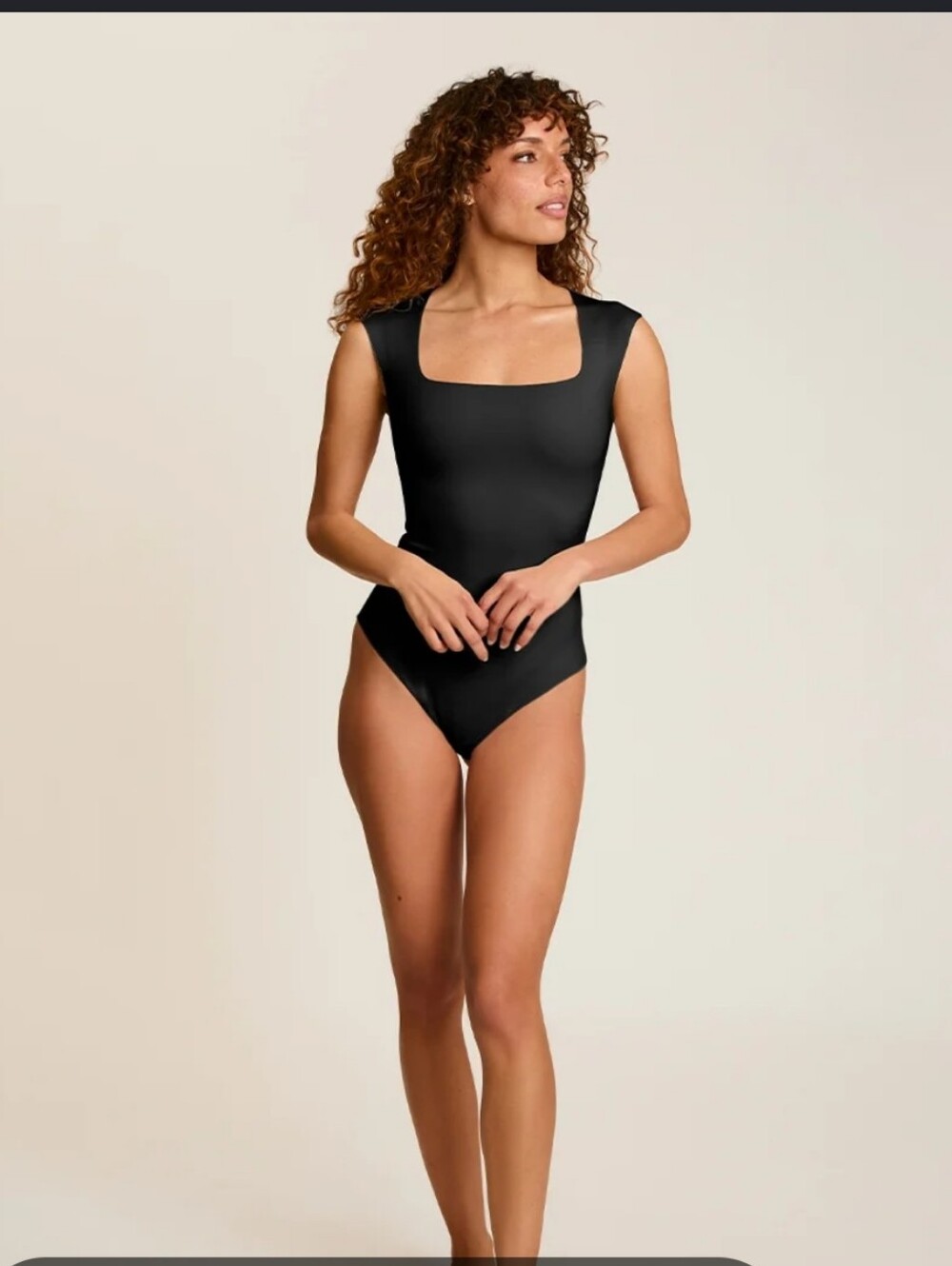 Express Body Contour Scoop Neck Cap Sleeve Black Bodysuit, Size XL, NWT